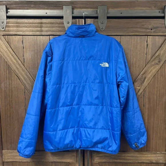 The North Face Zip Up Long Sleeve Puffer Winter Jacket Royal Blue Size Large